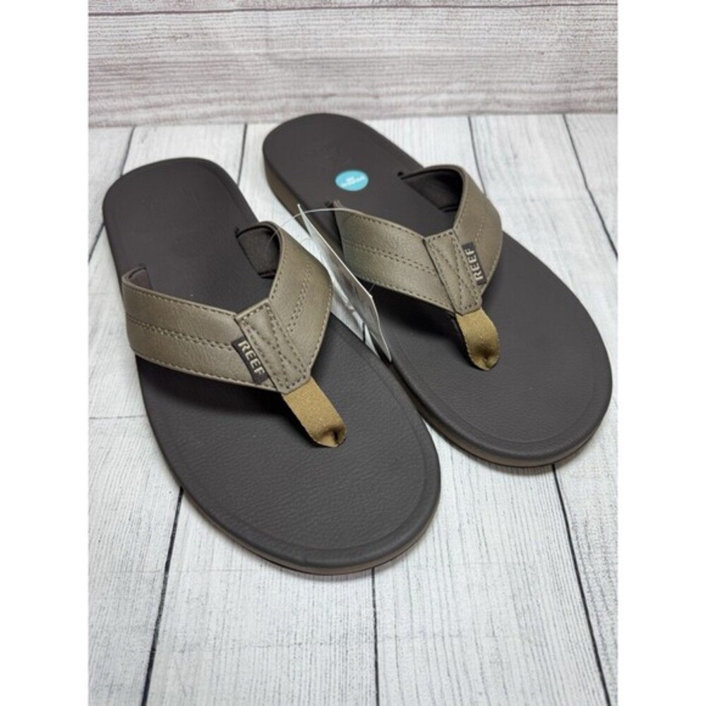 REEF JOURNEYER men's flip flop sandals Brown Olive , Size 12